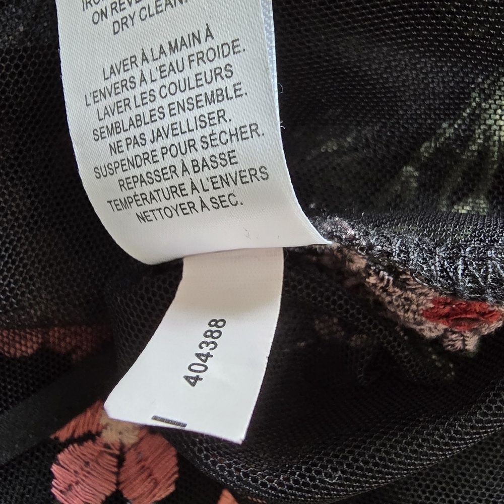 Reitmans Floral Embroidered Black Mesh Dress - Picture 9 of 12